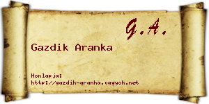 Gazdik Aranka névjegykártya